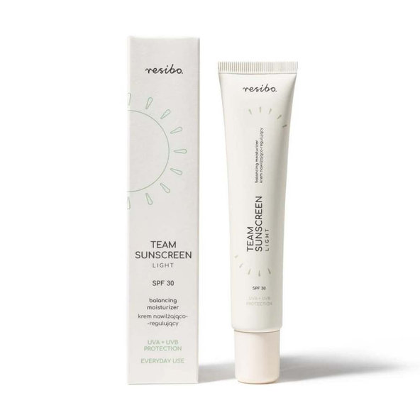 Hydratačný krém s SPF 30 Team Sunscreen Light Resibo 40 ml
