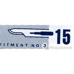 SKALPELOVÉ ČEPIELKY SURGEON č.15, 100 ks