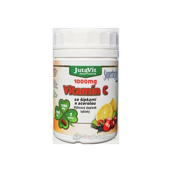 JutaVit Vitamín C 1000 mg so šípkami a acerolou 100 ks