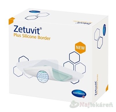 E-shop Zetuvit Plus Silicone Border kompres sterilný (10x10cm) 10ks
