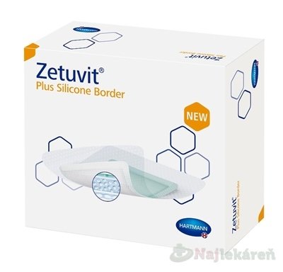 E-shop Zetuvit Plus Silicone Border kompres sterilný (15x25cm) 10ks