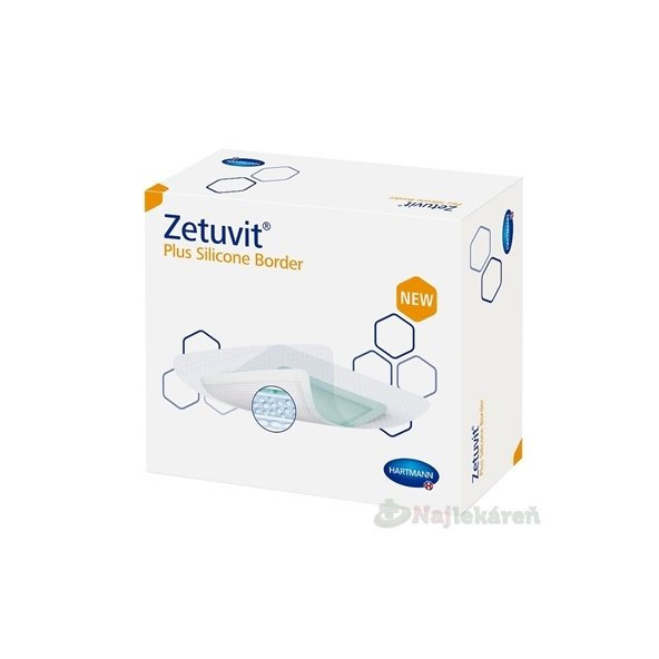 Zetuvit Plus Silicone Border kompres sterilný (15x25cm) 10ks