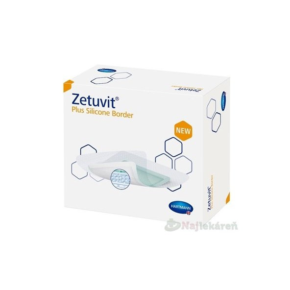 Zetuvit Plus Silicone Border kompres sterilný (20x25cm) 10ks