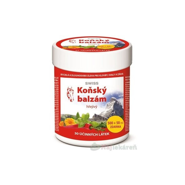 KONSKÝ BALZAM SWISS hrejivý proti stuhnutým kĺbom 550 ml