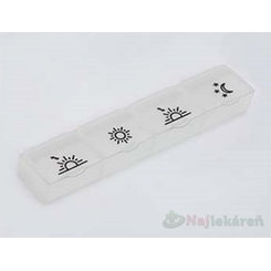 Dávkovač liekov typ 04 denný 1 x 1 ks biely