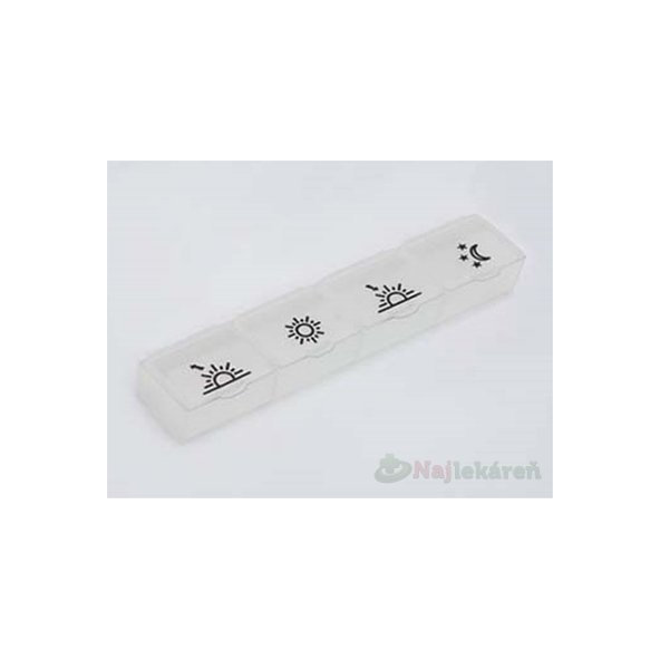 Dávkovač liekov typ 04 denný 1 x 1 ks biely