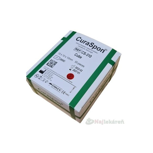 CuraSpon Cube CS-310 želatínové hemostatikum, 50 ks