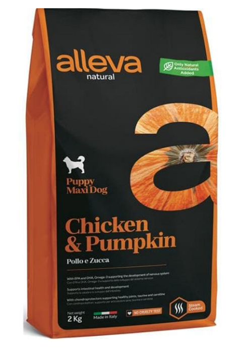 E-shop Alleva NATURAL dog puppy medium chicken & pumpkin 2kg