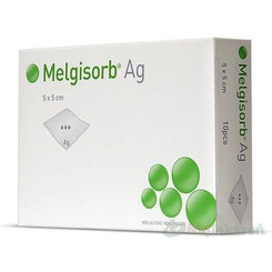 Melgisorb Ag 5x5 cm antimikrobiálny alginátový obväz 10 ks