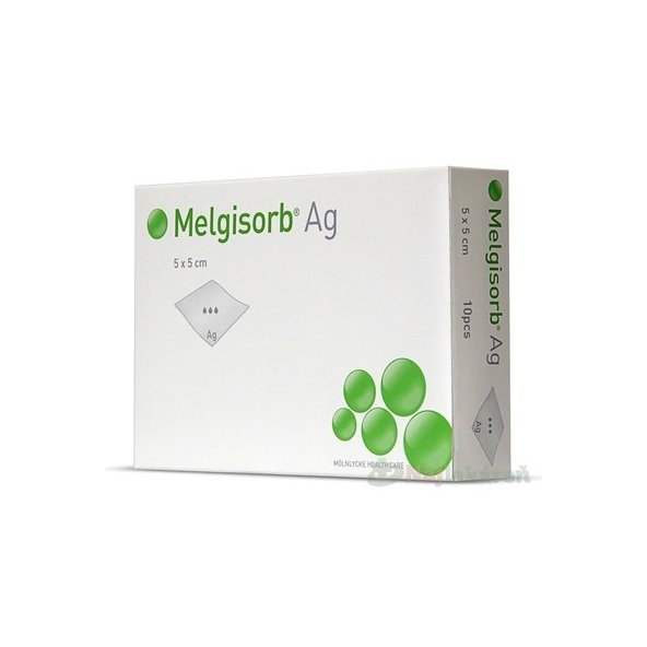 Melgisorb Ag 5x5 cm antimikrobiálny alginátový obväz 10 ks