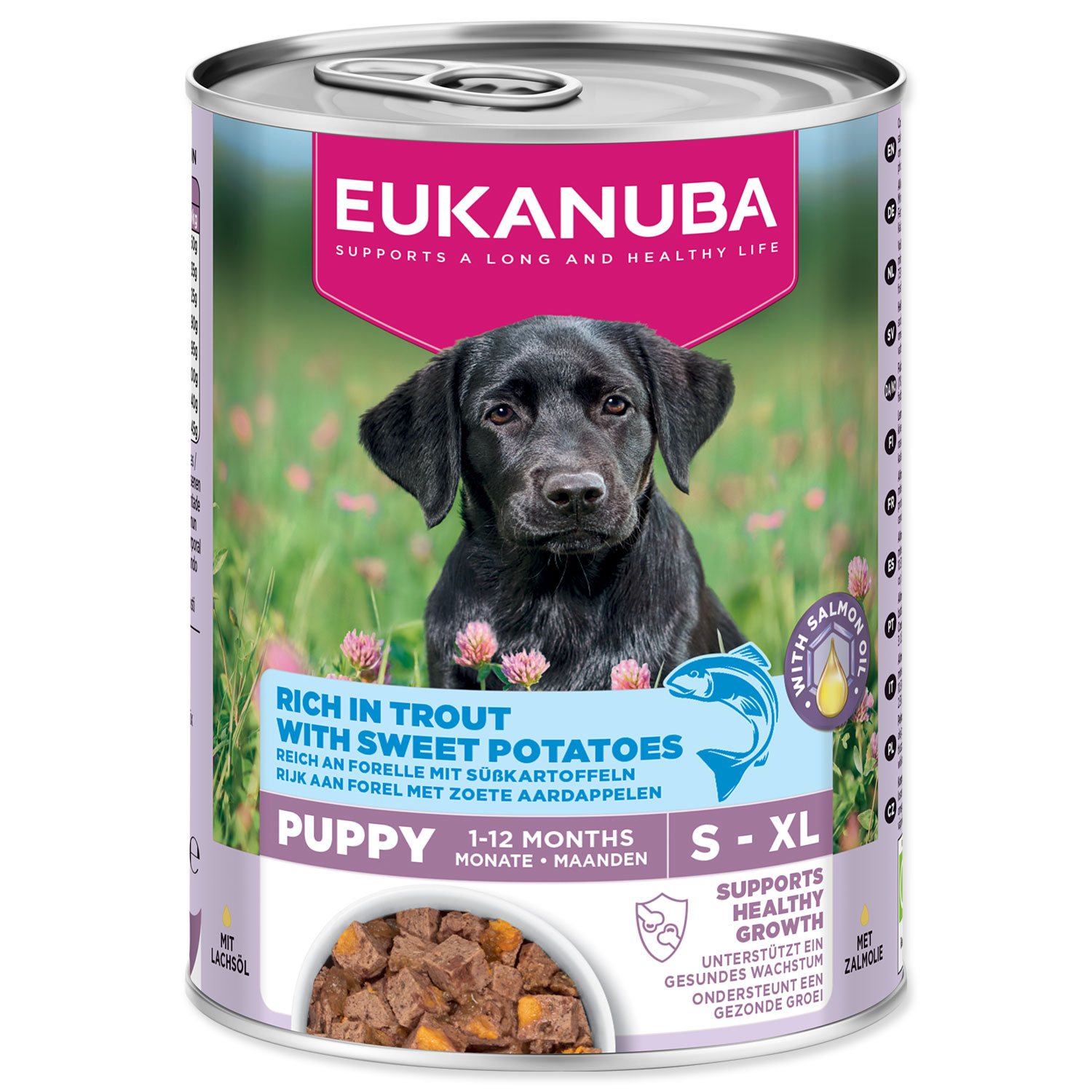 Konzerva EUKANUBA Puppy bohatá na pstruha s batátmi 400 g