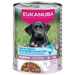 Konzerva EUKANUBA Puppy bohatá na pstruha s batátmi 400 g