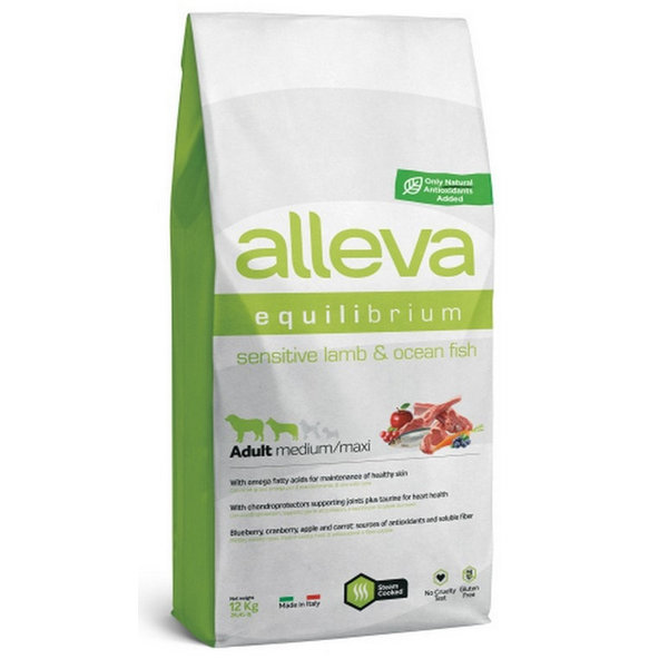Alleva SP EQUILIBRIUM dog adult sensitive medium & maxi lamb & ocean fish 12kg