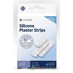 LIVSANE Silikónové náplasti ULTRA SENSITIVE na citlivú pokožku, 3 rozmery,12 ks