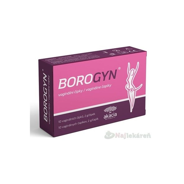 BOROGYN vaginálne čapíky, 10x2g