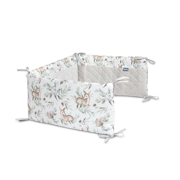 SENSILLO Mantinel do postieľky velvet DEERS GREY PLUSH KARO 180x30 cm