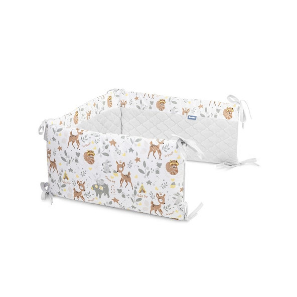 SENSILLO Mantinel do postieľky velvet FOREST ADVENTURE PLUSH KARO 180x30 cm