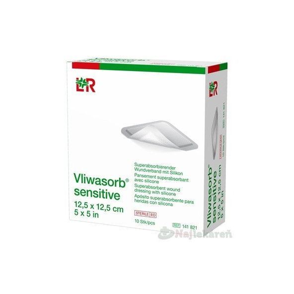 Vliwasorb sensitive Krytie na rany 12,5x12,5cm 10ks