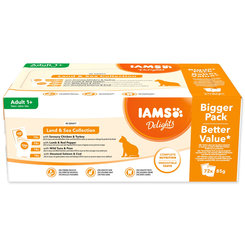 Kapsička IAMS Delights Adult morské a suchozemské mäso v omáčke multipack 6120g (72x85g)