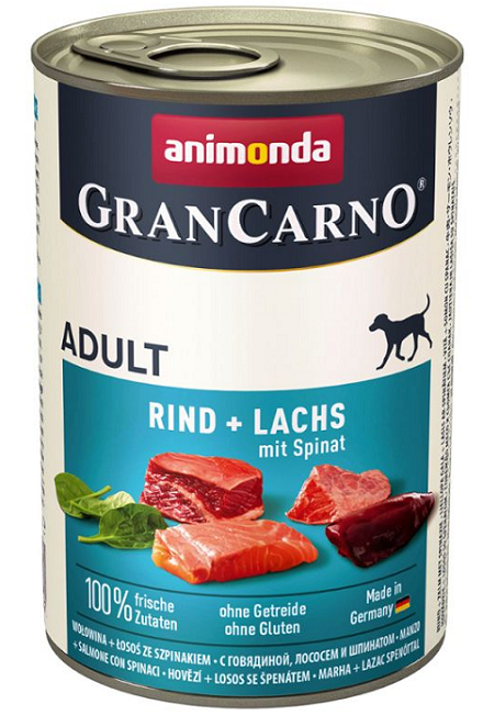 E-shop Animonda GRANCARNO® dog adult hovädzie, losos, špenát 6 x 400g konzerva