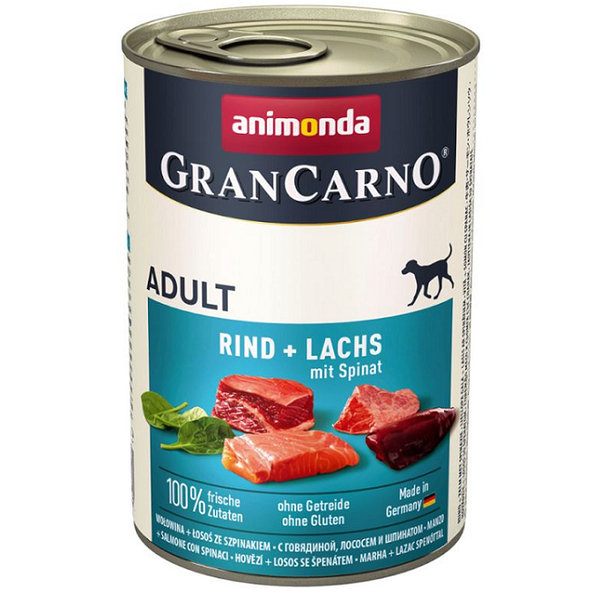 Animonda GRANCARNO® dog adult hovädzie, losos, špenát 6 x 400g konzerva