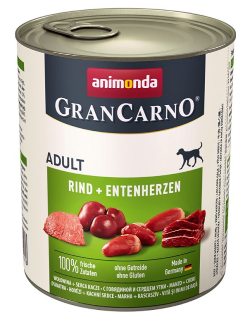 E-shop Animonda GRANCARNO® dog adult hovädzie a kačacie srdiečka 6 x 800g konzerva