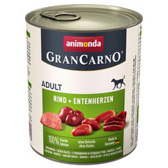 Animonda GRANCARNO® dog adult hovädzie a kačacie srdiečka 6 x 800g konzerva