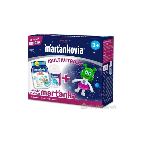 Marťankovia MULTIVITAMÍN tbl GUMMY jeseň - zima 50 ks + tbl cmúľacie s Imunactivom 50 ks + hračka