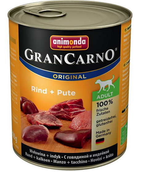 E-shop Animonda GRANCARNO® dog adult hovädzie a morka 6 x 800g konzerva