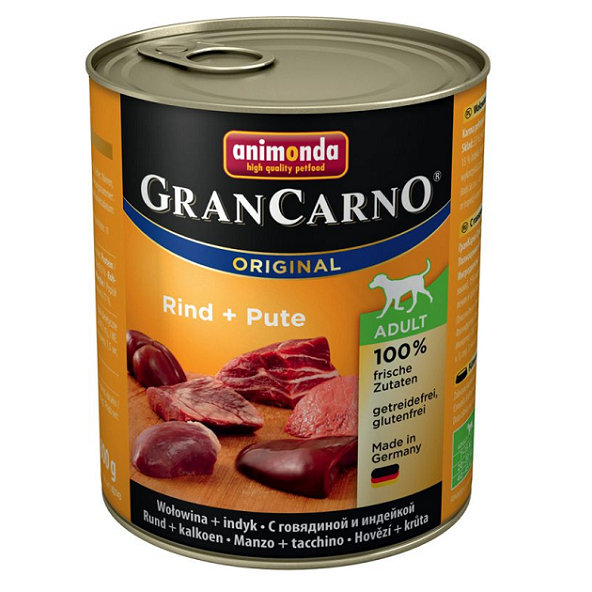 Animonda GRANCARNO® dog adult hovädzie a morka 6 x 800g konzerva
