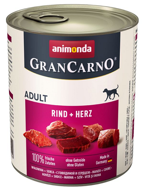 E-shop Animonda GRANCARNO® dog adult hovädzie a srdiečka 6 x 800g konzerva