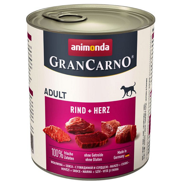 Animonda GRANCARNO® dog adult hovädzie a srdiečka 6 x 800g konzerva