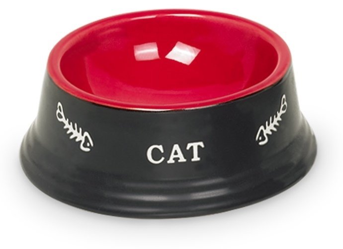 E-shop "Cat" keramická miska 140ml Ø14cm čierna/červená