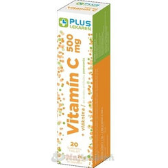 Plus Lekáreň Vitamín C 500mg + vláknina tbl eff s príchuťou pomaranča 20 ks
