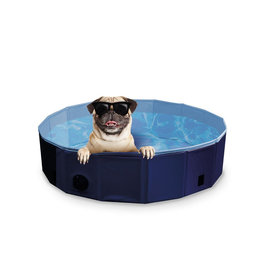 Bazén s krytom pre psov M v modrej farbe Ø120x30 cm