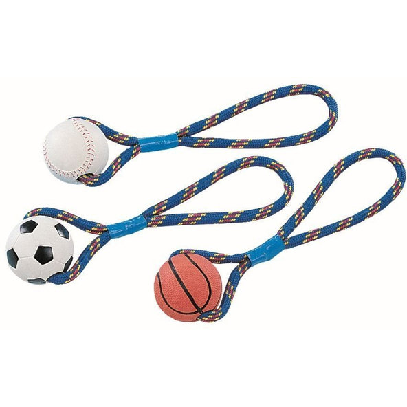 Gumená lopta pre psy s lanom ø8cm