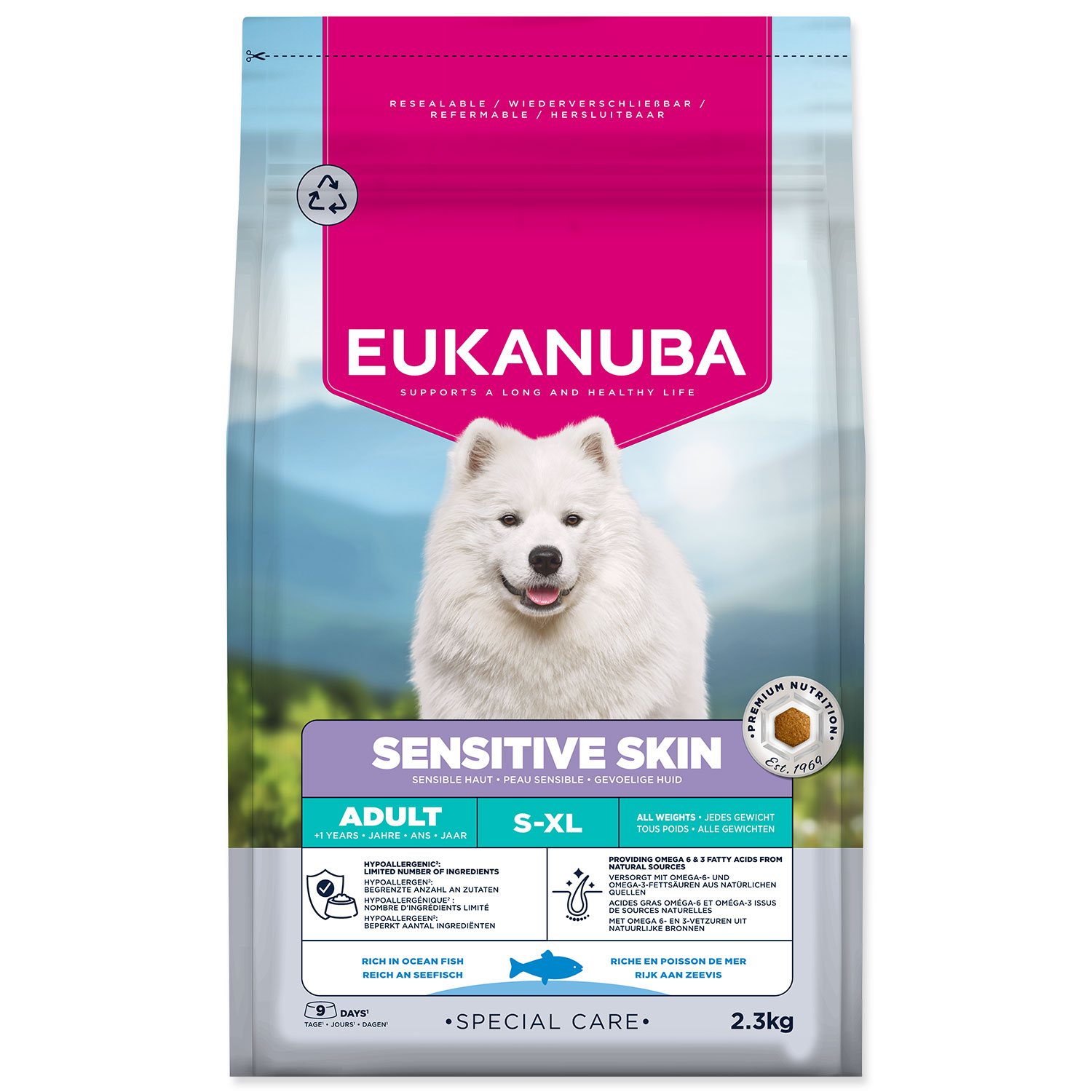 EUKANUBA Special Care Sensitive Skin krmivo pre psy 2,3 kg