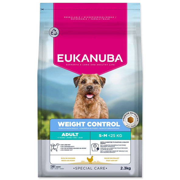 EUKANUBA Special Care Adult Small & Medium Weight Control krmivo pre psy 2,3 kg
