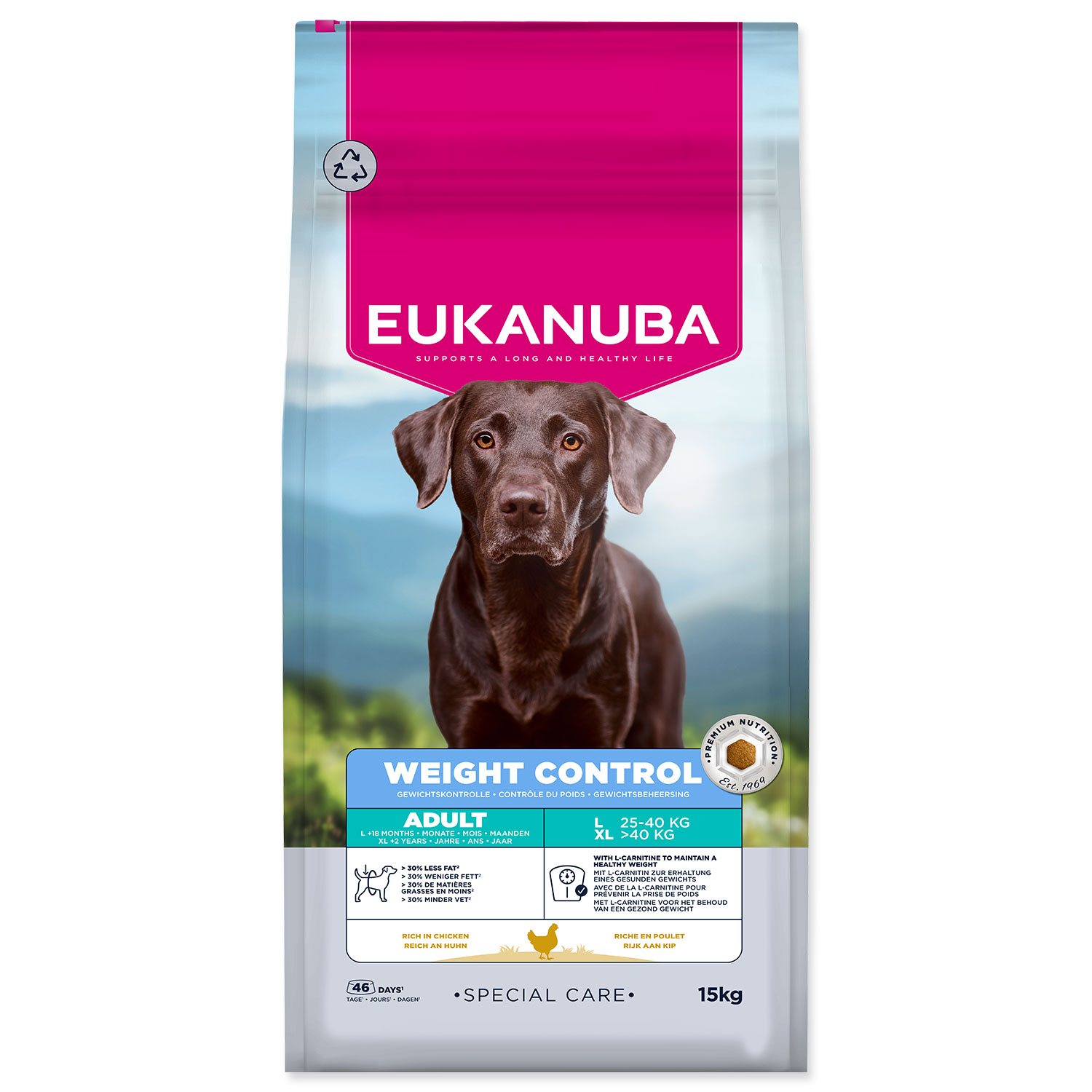 EUKANUBA Special Care Adult Large Weight Control krmivo pre psy 15 kg