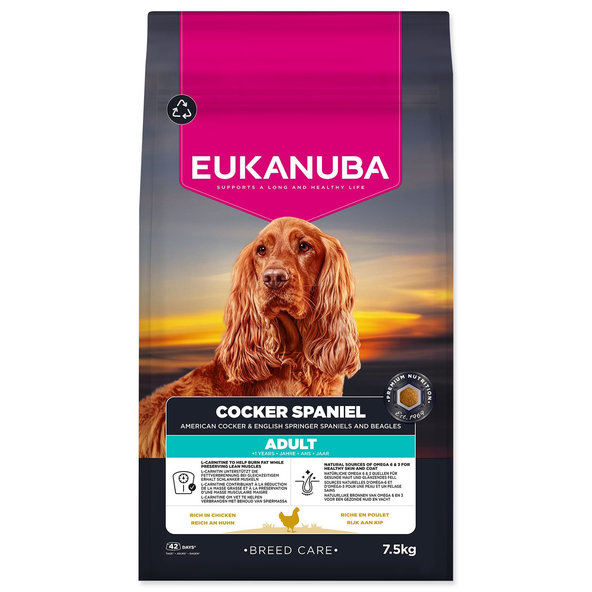 EUKANUBA Breed Care Adult Cocker Spaniel krmivo pre psy kura 7,5 kg