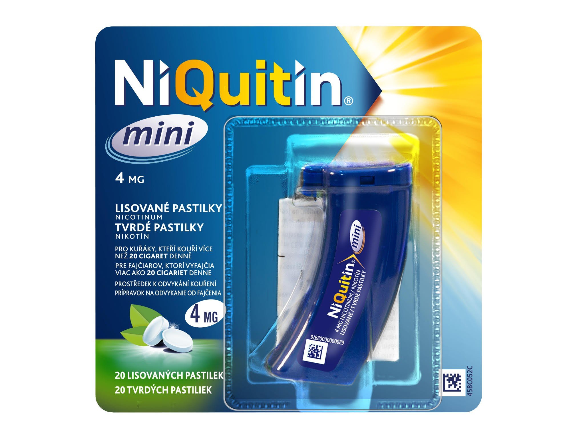 E-shop NiQuitin Mini pastilky proti fajčeniu 4mg 20ks