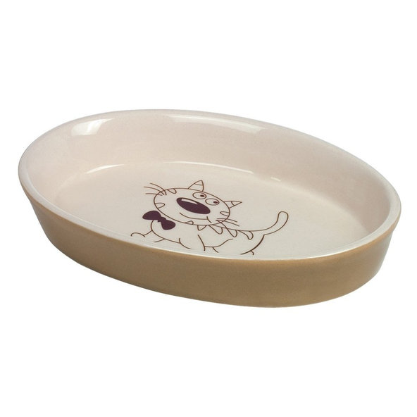 Keramická miska oválna svetlohnedá/béžová 120ml