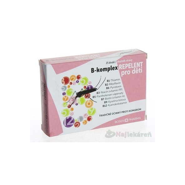 B - komplex REPELENT pre deti - RosenPharma 25ks