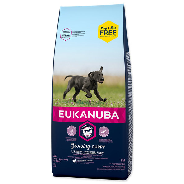 Eukanuba Puppy & Junior Large 18kg BONUS