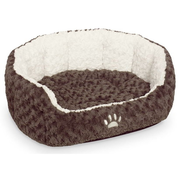 Oválny pelech "Neiku" 86x70x24cm hnedá/biela