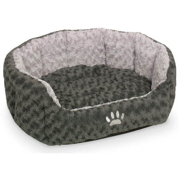 Oválny pelech pre psy a mačky "Seoli" 86x70x24cm sivá/biela