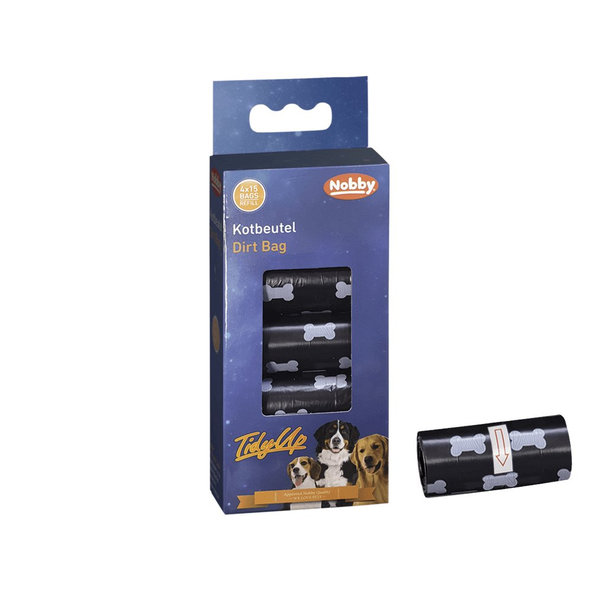 Sáčky na trus TidyUp 4x15 čierna/vzor