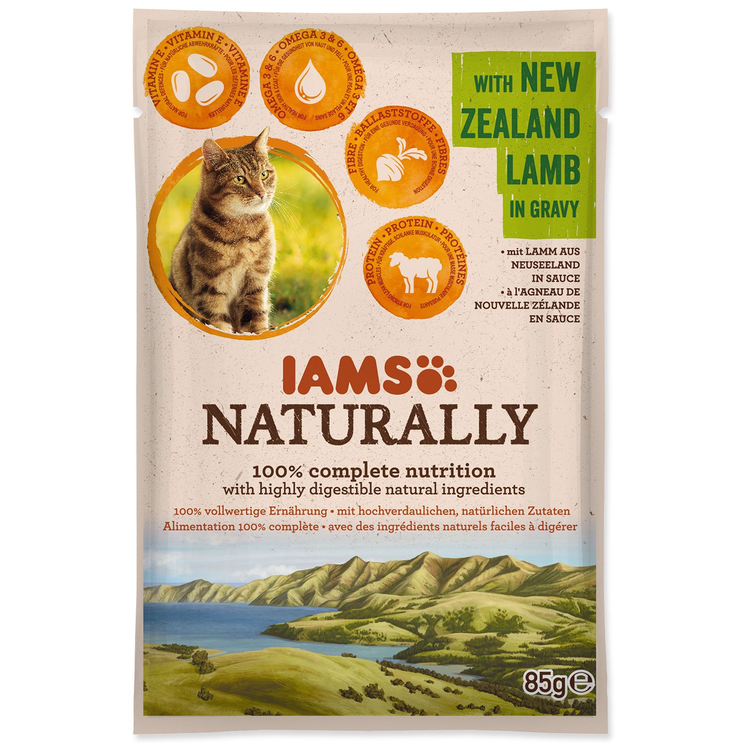 Kapsička IAMS Naturally Adult jahňacie v omáčke 85g