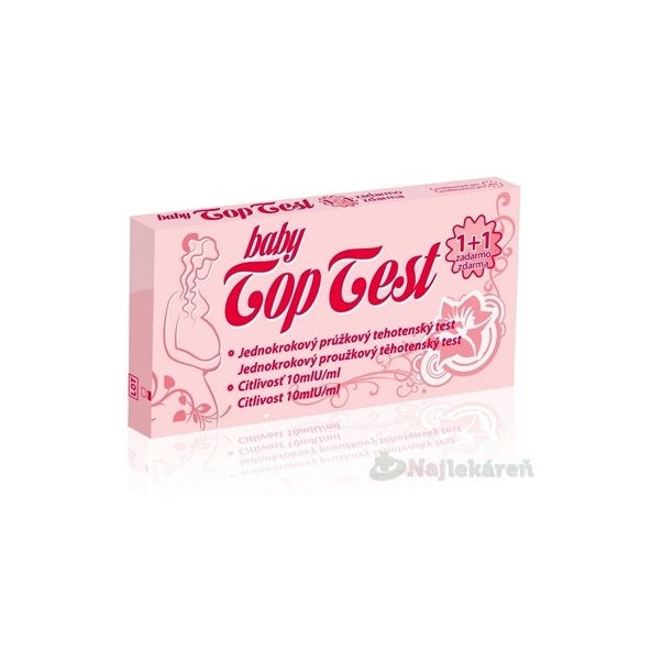 Baby Top Test tehotenský - prúžok (1+1 zadarmo), 2 ks