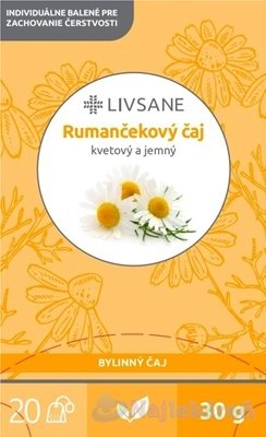 E-shop LIVSANE Rumančekový čaj bylinný, individuálne balené vrecká 20x1,5 g